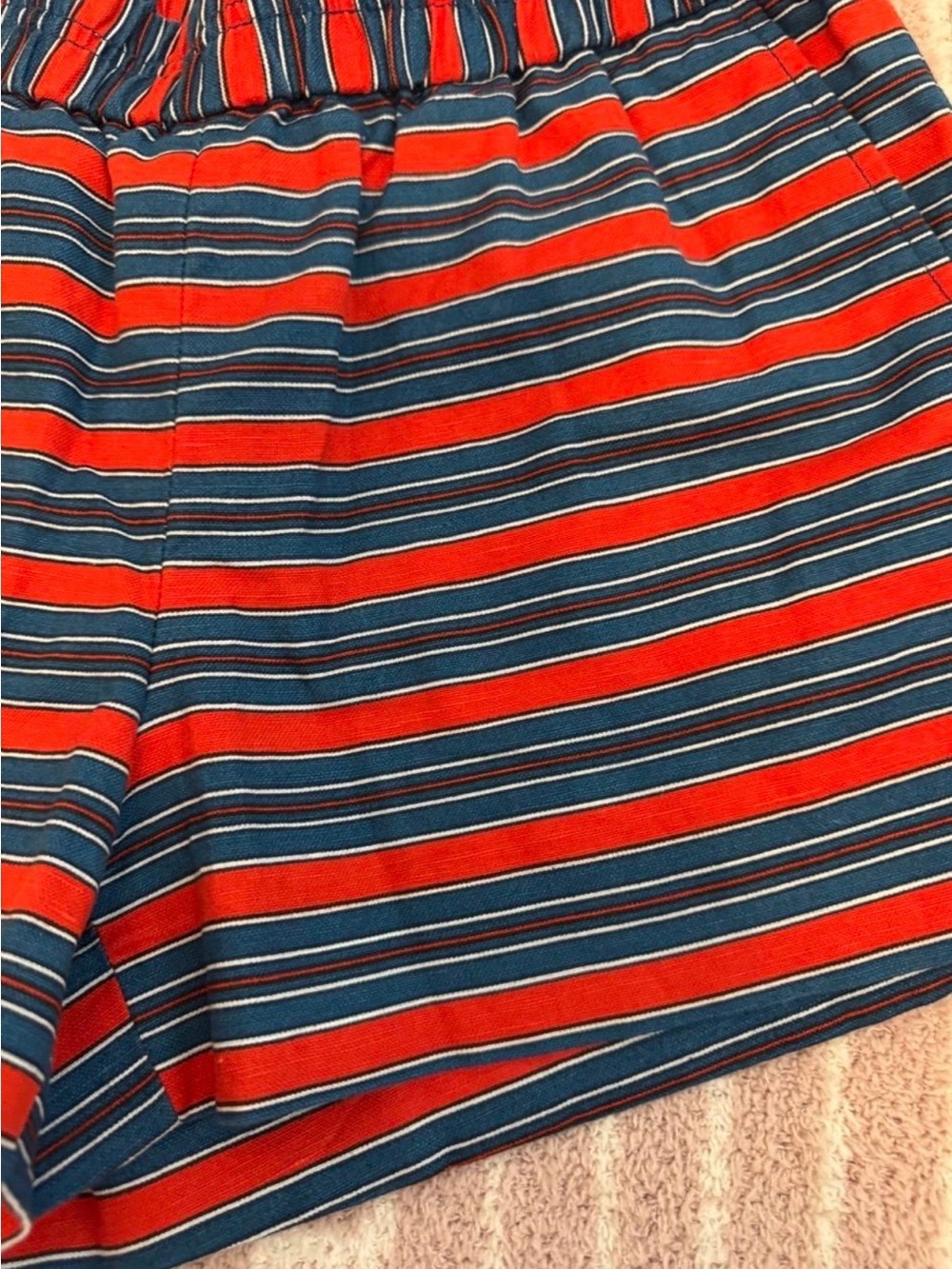 J. Crew Red and Navy Striped Athletic Shorts - Picture 2 of 4